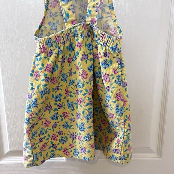 Vintage Oshkosh B'Gosh Yellow Floral Corduroy Overall USA Dress Girls SZ 5 FLAWS - Picture 16 of 16